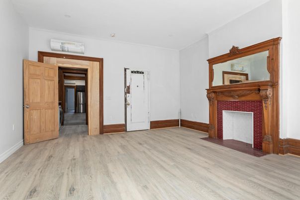 Empty room, Fireplace, Interior, Wood Texture Flooring