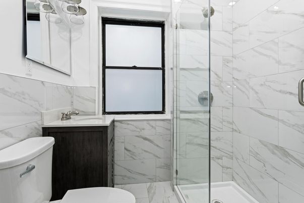 Bathroom, Glass Shower, Interior, Marble Walls
