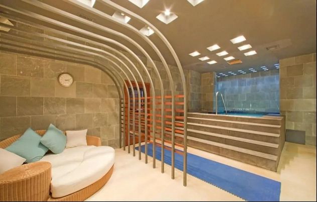Interior, Recessed Lighting, Stone Walls