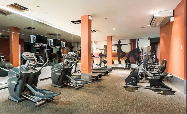 Fitness Equipment, Gym, Interior, Recessed Lighting