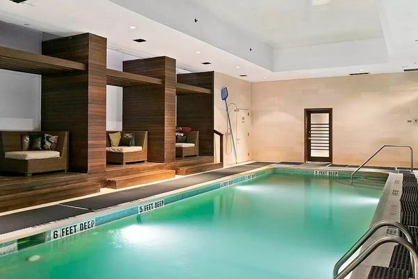 Interior, Pool, Recessed Lighting, Wooden Walls