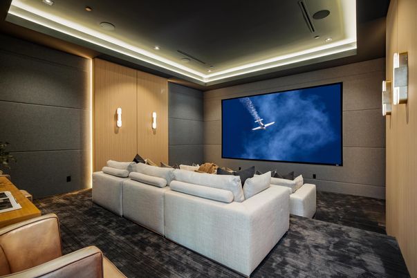 Interior, Projection Screen, Recessed Lighting, Theatre Room