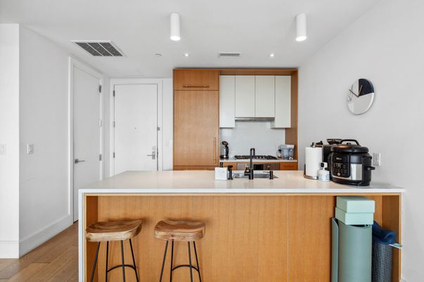 Interior, Kitchen, Recessed Lighting, Wood Texture Flooring