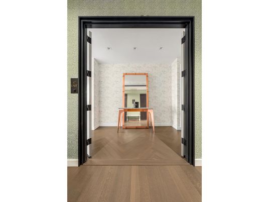 Elevator, Interior, Wood Texture Flooring