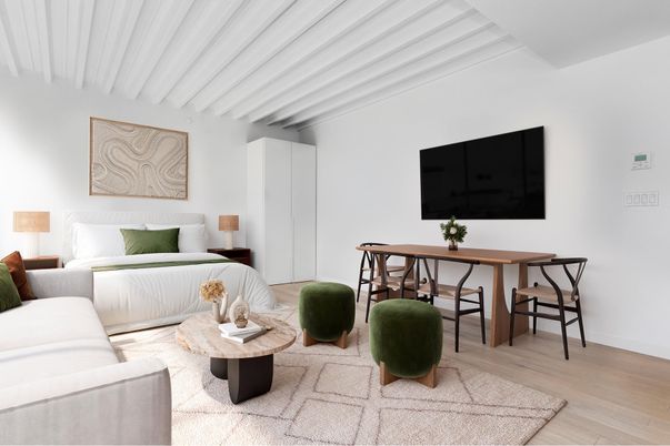 Bedroom, Dining room, Interior, Living room, Wood Texture Flooring