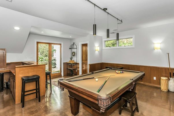 Billiard Table, Game Room, Interior, Recessed Lighting