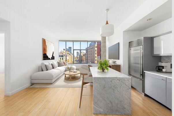 Interior, Kitchen, Living room, Pendant Lights, Stainless Steel Appliances, Wood Texture Flooring