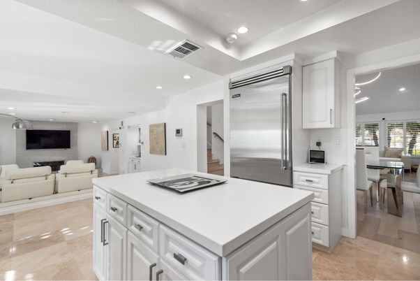 Dining room, Interior, Kitchen, Living room, Recessed Lighting, Stainless Steel Appliances