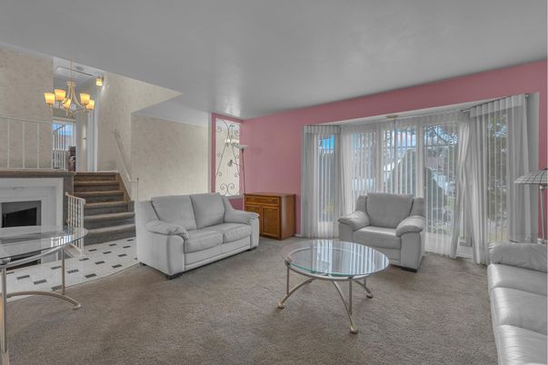 Chandelier, Fireplace, Interior, Living room