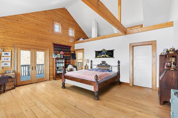 Bedroom, Interior, Wooden Beams, Wood Texture Flooring, Wooden Walls