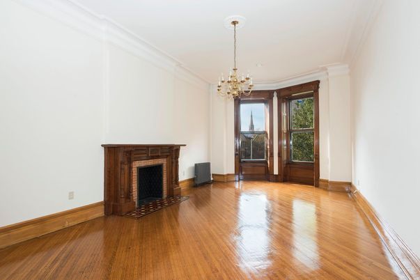 Chandelier, Empty room, Fireplace, Interior, Wood Texture Flooring