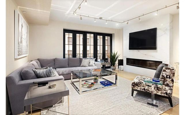 Fireplace, Interior, Living room, Marble Walls, Wood Texture Flooring