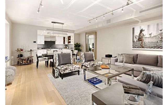 Dining room, Interior, Kitchen, Living room, Pendant Lights, Wood Texture Flooring