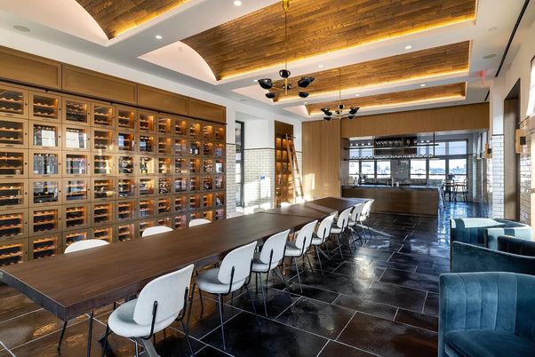 Dining room, Interior, Pendant Lights, Recessed Lighting, Wooden Ceilings