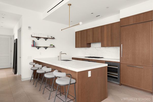 Interior, Kitchen, Marble Walls, Recessed Lighting