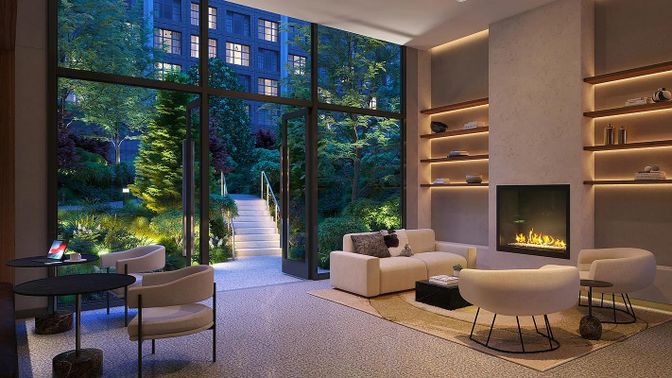Fireplace, Interior, Living room, Recessed Lighting