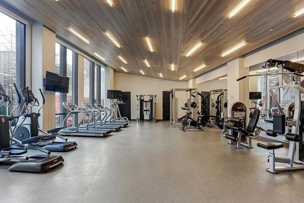 Fitness Equipment, Gym, Interior, Recessed Lighting