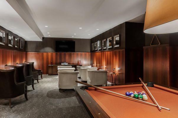 Billiard Table, Game Room, Interior, Projection Screen, Recessed Lighting, Theatre Room