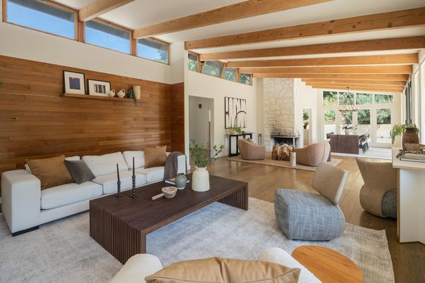 Dining room, Fireplace, Interior, Living room, Stone Walls, Wooden Beams, Wooden Ceilings, Wood Texture Flooring, Wooden Walls