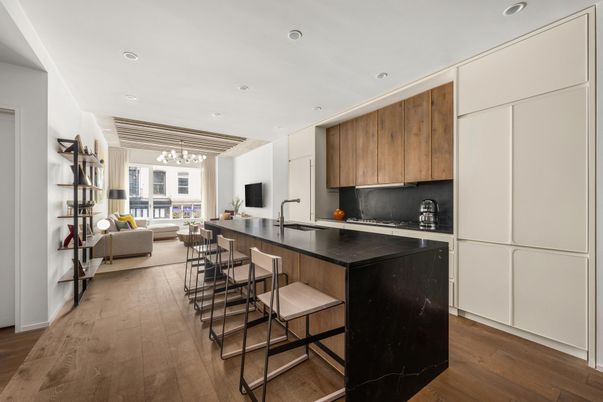 Interior, Kitchen, Recessed Lighting, Wood Texture Flooring