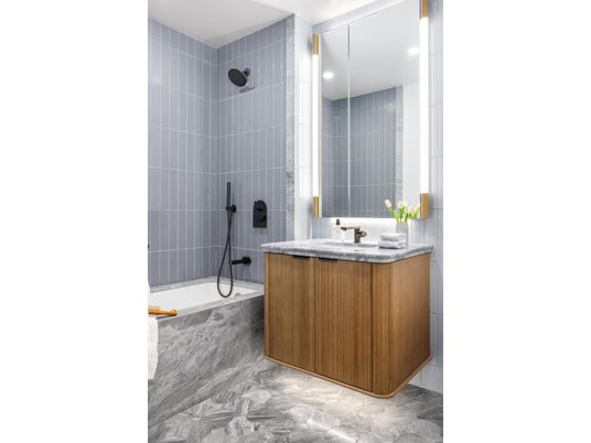 Bathroom, Interior, Marble, Recessed Lighting