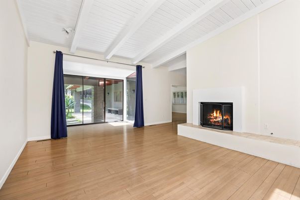 Empty room, Fireplace, Interior, Wood Texture Flooring