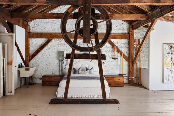 Bedroom, Interior, Wooden Beams, Wood Texture Flooring