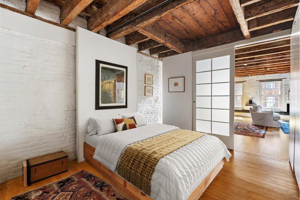 Bedroom, Interior, Wooden Beams, Wooden Ceilings, Wood Texture Flooring
