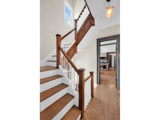 Interior, Kitchen, Pendant Lights, Stainless Steel Appliances, Wood Texture Flooring