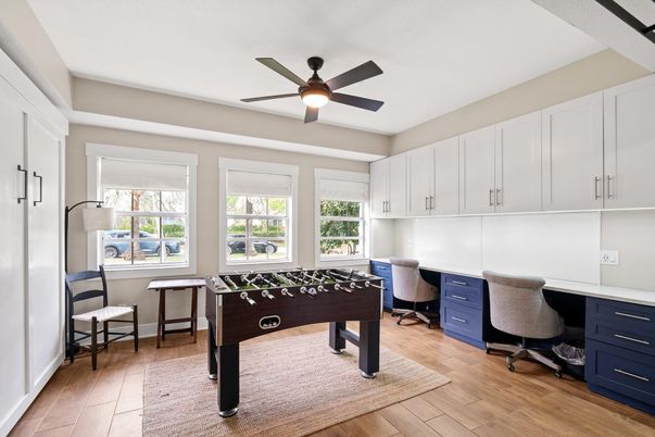 Game Room, Home Office, Interior, Wood Texture Flooring