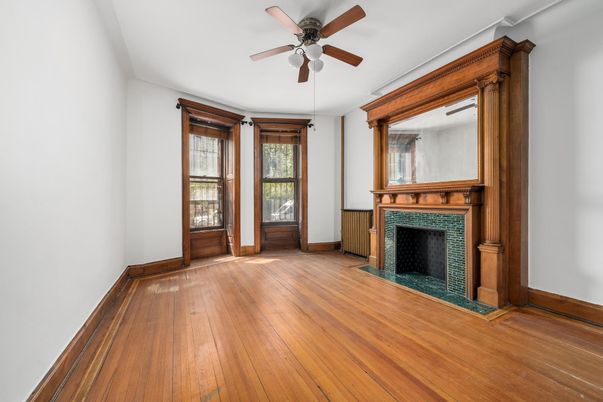 Empty room, Fireplace, Interior, Wood Texture Flooring