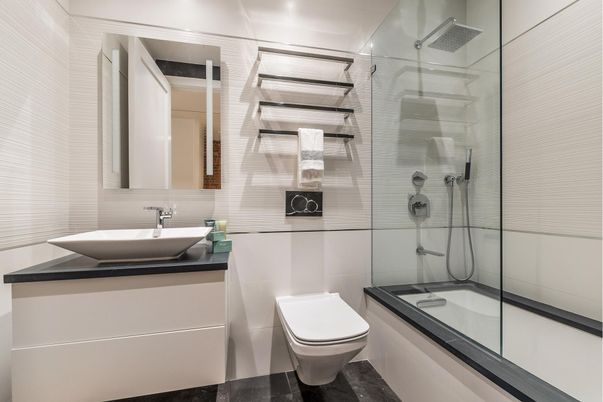 Bathroom, Glass Shower, Interior