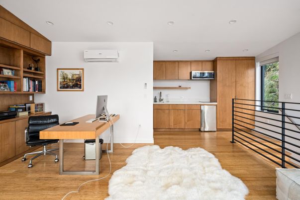 Home Office, Interior, Kitchen, Recessed Lighting, Wood Texture Flooring