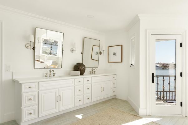 Bathroom, Dual Sink Vanities, Interior, Water, Wood Texture Flooring