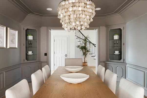 Chandelier, Dining room, Interior, Recessed Lighting