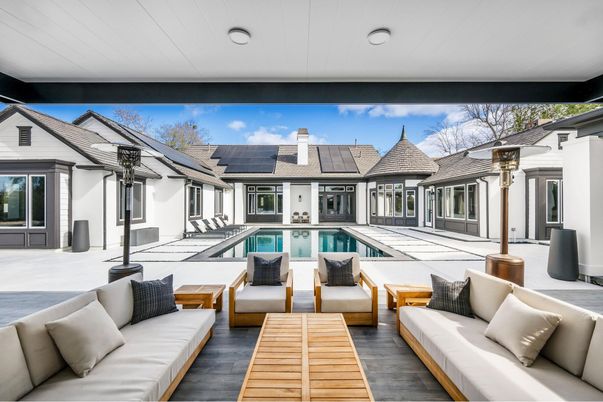 Exterior, Pool, Solar Panels