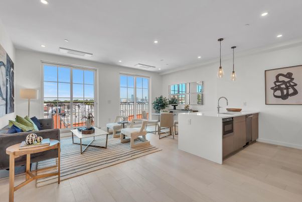 Dining room, Interior, Kitchen, Living room, Pendant Lights, Recessed Lighting, Wood Texture Flooring