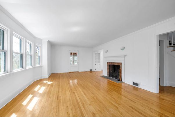 Empty room, Fireplace, Interior, Wood Texture Flooring