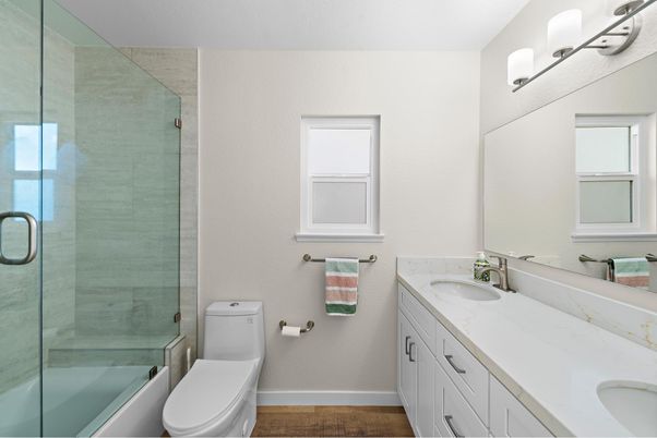Bathroom, Dual Sink Vanities, Glass Shower, Interior