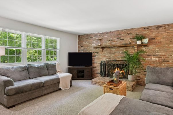 Fireplace, Interior, Living room, Stone Walls