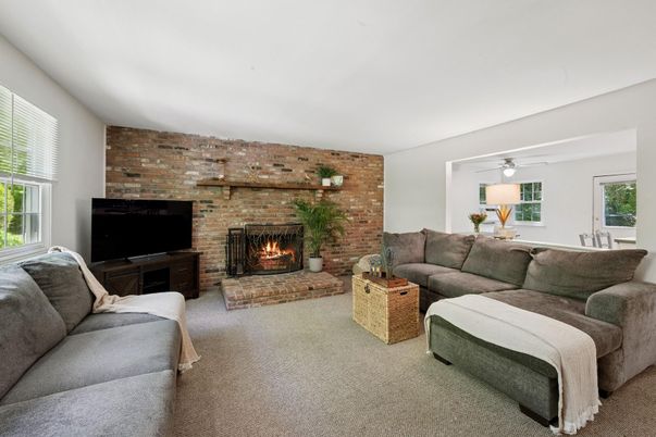 Fireplace, Interior, Living room, Stone Walls
