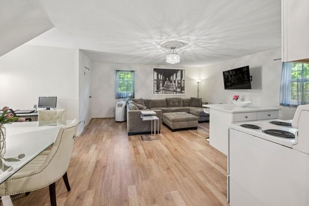 Chandelier, Home Office, Interior, Living room, Wood Texture Flooring