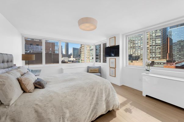 Bedroom, Interior, Pendant Lights, Wood Texture Flooring