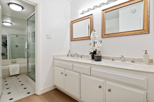 Bathroom, Dual Sink Vanities, Glass Shower, Interior