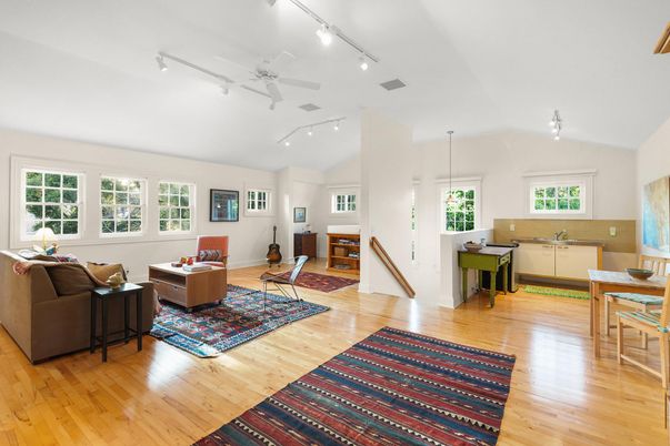 Interior, Living room, Pendant Lights, Wood Texture Flooring