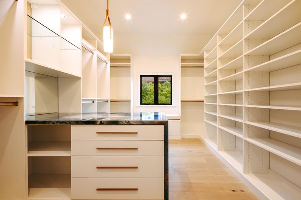 Interior, Pendant Lights, Recessed Lighting, Walk-in Closets, Wood Texture Flooring