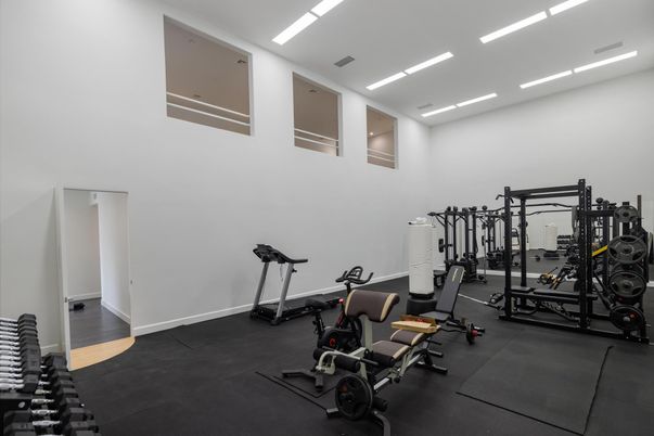 Fitness Equipment, Gym, Interior, Recessed Lighting