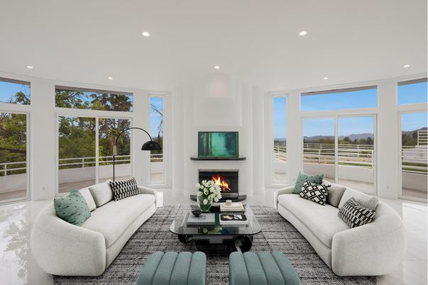Fireplace, Interior, Living room, Recessed Lighting