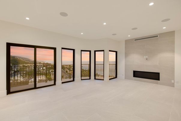 Empty room, Fireplace, Interior, Recessed Lighting