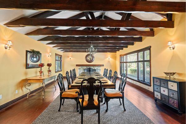 Dining room, Interior, Wooden Beams, Wood Texture Flooring
